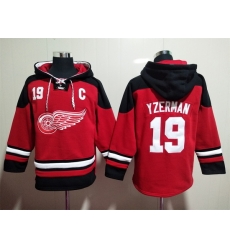 Men Detroit Red Wings #19 Steve Yzerman Stitched Hoody Men Detroit Red Wings #19 Steve Yzerman Stitched Hoody