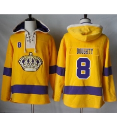 Men Los Angeles Kings 8 Drew Doughty Gold Sawyer Hooded Sweatshirt Stitched NHL Jersey Men Los Angeles Kings 8 Drew Doughty Gold Sawyer Hooded Sweatshirt Stitched NHL Jersey