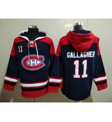 Men Montreal Canadiens Brendan Gallagher 11 Blue Stitched NHL Hoodie Men Montreal Canadiens Brendan Gallagher 11 Blue Stitched NHL Hoodie