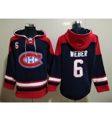 Men Montreal Canadiens Shea Weber 6 Blue Stitched NHL Hoodie Men Montreal Canadiens Shea Weber 6 Blue Stitched NHL Hoodie