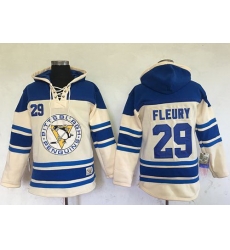 Men Pittsburgh Penguins 29 Andre Fleury Cream Sawyer Hooded Sweatshirt Stitched NHL Jersey Men Pittsburgh Penguins 29 Andre Fleury Cream Sawyer Hooded Sweatshirt Stitched NHL Jersey
