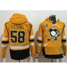 Men Pittsburgh Penguins 58 Kris Letang Gold Sawyer Hooded Sweatshirt 2017 Stadium Series Stitched NHL Jersey Men Pittsburgh Penguins 58 Kris Letang Gold Sawyer Hooded Sweatshirt 2017 Stadium Series Stitched NHL Jersey
