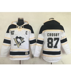 Men Pittsburgh Penguins 87 Sidney Crosby White Sawyer Hooded Sweatshirt Stitched NHL Jersey Men Pittsburgh Penguins 87 Sidney Crosby White Sawyer Hooded Sweatshirt Stitched NHL Jersey