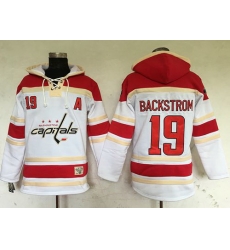 Men Washington Capitals 19 Nicklas Backstrom White Sawyer Hooded Sweatshirt Stitched NHL Jersey Men Washington Capitals 19 Nicklas Backstrom White Sawyer Hooded Sweatshirt Stitched NHL Jersey