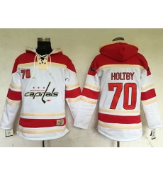 Men Washington Capitals 70 Braden Holtby White Sawyer Hooded Sweatshirt Stitched NHL Jersey Men Washington Capitals 70 Braden Holtby White Sawyer Hooded Sweatshirt Stitched NHL Jersey