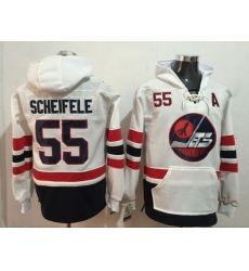 Men Winnipeg Jets 55 Mark Scheifele White Stitched Hoodie Men Winnipeg Jets 55 Mark Scheifele White Stitched Hoodie
