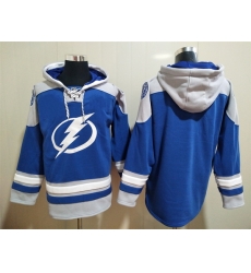 Men's Tampa Bay Lightning Blank Blue Ageless Must-Have Lace-Up Pullover Hoodie Men's Tampa Bay Lightning Blank Blue Ageless Must-Have Lace-Up Pullover Hoodie