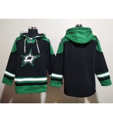 Men Dallas Stars Blank Black Green Lace Up Pullover Hoodie Men Dallas Stars Blank Black Green Lace Up Pullover Hoodie