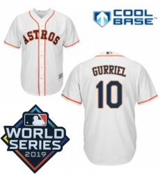 Mens Majestic Houston Astros 10 Yuli Gurriel Replica White Home Cool Base Sitched 2019 World Series Patch jersey Mens Majestic Houston Astros 10 Yuli Gurriel Replica White Home Cool Base Sitched 2019 World Series Patch jersey