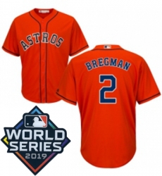 Mens Majestic Houston Astros 2 Alex Bregman Replica Orange Alternate Cool Base Sitched 2019 World Series Patch Jersey Mens Majestic Houston Astros 2 Alex Bregman Replica Orange Alternate Cool Base Sitched 2019 World Series Patch Jersey