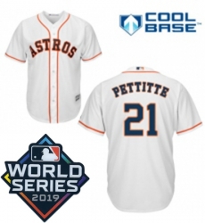 Mens Majestic Houston Astros 21 Andy Pettitte Replica White Home Cool Base Sitched 2019 World Series Patch Jersey Mens Majestic Houston Astros 21 Andy Pettitte Replica White Home Cool Base Sitched 2019 World Series Patch Jersey