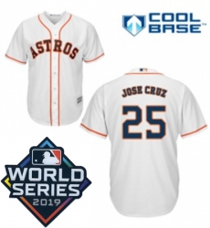 Mens Majestic Houston Astros 25 Jose Cruz Jr Replica White Home Cool Base Sitched 2019 World Series Patch Jersey Mens Majestic Houston Astros 25 Jose Cruz Jr Replica White Home Cool Base Sitched 2019 World Series Patch Jersey