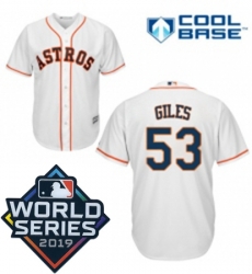 Mens Majestic Houston Astros 53 Ken Giles Replica White Home Cool Base Sitched 2019 World Series Patch jersey Mens Majestic Houston Astros 53 Ken Giles Replica White Home Cool Base Sitched 2019 World Series Patch jersey