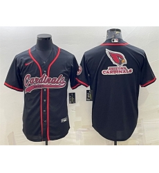 Men Arizona Cardinals Black Team Big Logo With Patch Cool Base Stitched Baseball Jersey Men Arizona Cardinals Black Team Big Logo With Patch Cool Base Stitched Baseball Jersey