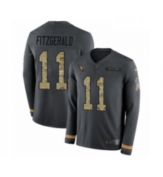 Men Nike Arizona Cardinals 11 Larry Fitzgerald Limited Black Salute to Service Therma Long Sleeve NFL Jersey Men Nike Arizona Cardinals 11 Larry Fitzgerald Limited Black Salute to Service Therma Long Sleeve NFL Jersey