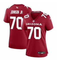 Women Arizona Cardinals 70 Paris Johnson Jr Red 2023 Draft Stitched Game Jersey Women Arizona Cardinals 70 Paris Johnson Jr Red 2023 Draft Stitched Game Jersey