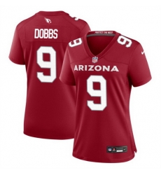 Women Arizona Cardinals 9 Joshua Dobbs Red 2023 Stitched Jersey Run Small Women Arizona Cardinals 9 Joshua Dobbs Red 2023 Stitched Jersey Run Small