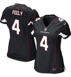 Women Nike Cardinals 4 Jay Feely Black Game Jersey Women Nike Cardinals 4 Jay Feely Black Game Jersey