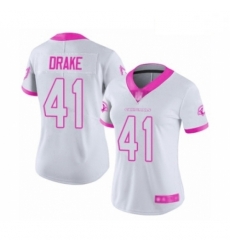 Women's Arizona Cardinals #41 Kenyan Drake Limited White Pink Rush Fashion Football Jersey Women's Arizona Cardinals #41 Kenyan Drake Limited White Pink Rush Fashion Football Jersey