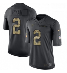 Men Nike Atlanta Falcons 2 Matt Ryan Limited Black 2016 Salute to Service NFL Jersey Men Nike Atlanta Falcons 2 Matt Ryan Limited Black 2016 Salute to Service NFL Jersey