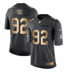 Nike Falcons #92 Dontari Poe Black Mens Stitched NFL Limited Gold Salute To Service Jersey Nike Falcons #92 Dontari Poe Black Mens Stitched NFL Limited Gold Salute To Service Jersey