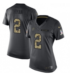 Womens Nike Atlanta Falcons 2 Matt Ryan Limited Black 2016 Salute to Service NFL Jersey Womens Nike Atlanta Falcons 2 Matt Ryan Limited Black 2016 Salute to Service NFL Jersey