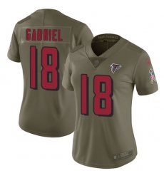 Womens Nike Falcons #18 Taylor Gabriel Olive Stitched NFL Limited 2017 Salute to Service Jersey Womens Nike Falcons #18 Taylor Gabriel Olive Stitched NFL Limited 2017 Salute to Service Jersey