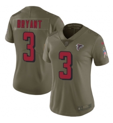 Womens Nike Falcons #3 Matt Bryant Olive Stitched NFL Limited 2017 Salute to Service Jersey Womens Nike Falcons #3 Matt Bryant Olive Stitched NFL Limited 2017 Salute to Service Jersey