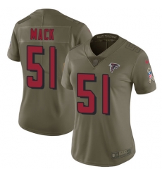 Womens Nike Falcons #51 Alex Mack Olive Stitched NFL Limited 2017 Salute to Service Jersey Womens Nike Falcons #51 Alex Mack Olive Stitched NFL Limited 2017 Salute to Service Jersey