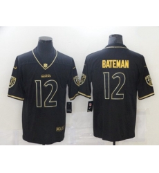 Men Baltimore Ravens 12 Rashod Bateman Black Golden Edition Jersey Men Baltimore Ravens 12 Rashod Bateman Black Golden Edition Jersey