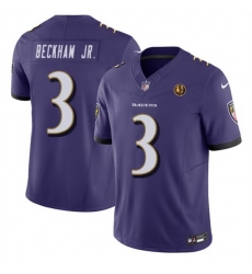 Men Baltimore Ravens 3 Odell Beckham Jr Purple 2023 F U S E With John Madden Patch Vapor Limited Football Jersey Men Baltimore Ravens 3 Odell Beckham Jr Purple 2023 F U S E With John Madden Patch Vapor Limited Football Jersey