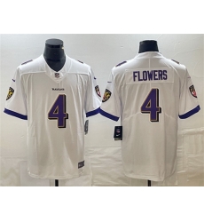 Men Baltimore Ravens 4 Zay Flowers White Vapor Untouchable Football Jersey Men Baltimore Ravens 4 Zay Flowers White Vapor Untouchable Football Jersey
