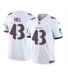 Men Baltimore Ravens 43 Justice Hill White 2023 F U S E Vapor Limited Football Jersey Men Baltimore Ravens 43 Justice Hill White 2023 F U S E Vapor Limited Football Jersey