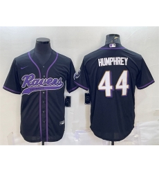 Men Baltimore Ravens 44 Marlon Humphrey Black With Patch Cool Base Stitched Baseball Jersey Men Baltimore Ravens 44 Marlon Humphrey Black With Patch Cool Base Stitched Baseball Jersey