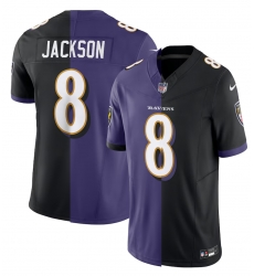 Men Baltimore Ravens 8 Lamar Jackson Purple Black Split Vapor Limited Football Jersey Men Baltimore Ravens 8 Lamar Jackson Purple Black Split Vapor Limited Football Jersey