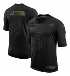 Men's Baltimore Ravens #8 Lamar Jackson Black Nike 2020 Salute To Service Limited Jersey Men's Baltimore Ravens #8 Lamar Jackson Black Nike 2020 Salute To Service Limited Jersey