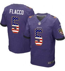 Mens Nike Baltimore Ravens 5 Joe Flacco Elite Purple Home USA Flag Fashion NFL Jersey Mens Nike Baltimore Ravens 5 Joe Flacco Elite Purple Home USA Flag Fashion NFL Jersey
