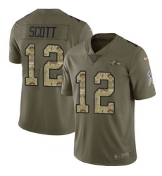 Nike Ravens #12 Jaleel Scott Olive Camo Mens Stitched NFL Limited 2017 Salute To Service Jersey Nike Ravens #12 Jaleel Scott Olive Camo Mens Stitched NFL Limited 2017 Salute To Service Jersey