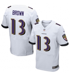 Nike Ravens #13 John Brown White Mens Stitched NFL New Elite Jersey Nike Ravens #13 John Brown White Mens Stitched NFL New Elite Jersey