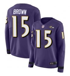 Ravens 15 Marquise Brown Purple Team Color Women Stitched Football Limited Therma Long Sleeve Jersey Ravens 15 Marquise Brown Purple Team Color Women Stitched Football Limited Therma Long Sleeve Jersey