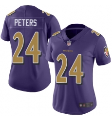 Women Ravens 24 Marcus Peters Purple Stitched Football Limited Rush Jersey Women Ravens 24 Marcus Peters Purple Stitched Football Limited Rush Jersey