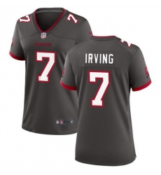 Women Tampa Bay Buccanee 7 Bucky Irving Grey Stitched Game Jersey Women Tampa Bay Buccanee 7 Bucky Irving Grey Stitched Game Jersey