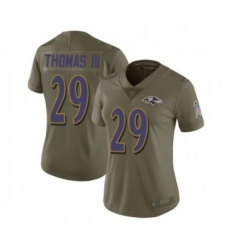 Womens Baltimore Ravens 29 Earl Thomas III Limited Olive 2017 Salute to Service Football Jersey Womens Baltimore Ravens 29 Earl Thomas III Limited Olive 2017 Salute to Service Football Jersey