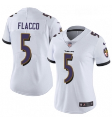 Womens Nike Baltimore Ravens 5 Joe Flacco White Vapor Untouchable Limited Player NFL Jersey Womens Nike Baltimore Ravens 5 Joe Flacco White Vapor Untouchable Limited Player NFL Jersey