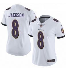 Womens Nike Baltimore Ravens 8 Lamar Jackson White Vapor Untouchable Elite Player NFL Jersey Womens Nike Baltimore Ravens 8 Lamar Jackson White Vapor Untouchable Elite Player NFL Jersey