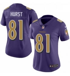 Womens Nike Baltimore Ravens 81 Hayden Hurst Limited Purple Rush Vapor Untouchable NFL Jersey Womens Nike Baltimore Ravens 81 Hayden Hurst Limited Purple Rush Vapor Untouchable NFL Jersey