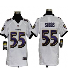Nike Ravens #55 Terrell Suggs White Youth Stitched NFL Elite Jersey Nike Ravens #55 Terrell Suggs White Youth Stitched NFL Elite Jersey