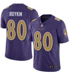 Ravens 80 Miles Boykin Purple Youth Stitched Football Limited Rush Jersey Ravens 80 Miles Boykin Purple Youth Stitched Football Limited Rush Jersey