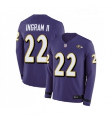 Youth Baltimore Ravens 22 Mark Ingram II Limited Purple Therma Long Sleeve Football Jersey Youth Baltimore Ravens 22 Mark Ingram II Limited Purple Therma Long Sleeve Football Jersey