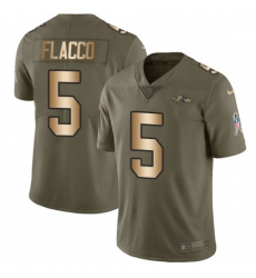 Youth Nike Baltimore Ravens 5 Joe Flacco Limited OliveGold Salute to Service NFL Jersey Youth Nike Baltimore Ravens 5 Joe Flacco Limited OliveGold Salute to Service NFL Jersey